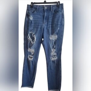 Hollister 7R curvy high rise vintage stretch destroyed mom‎ jeans